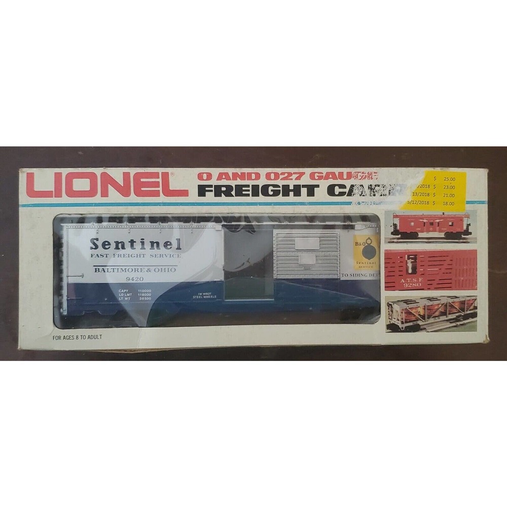 Lionel B&O Boxcar 9420 In Box Sentinel Service O and O27 Gauge
